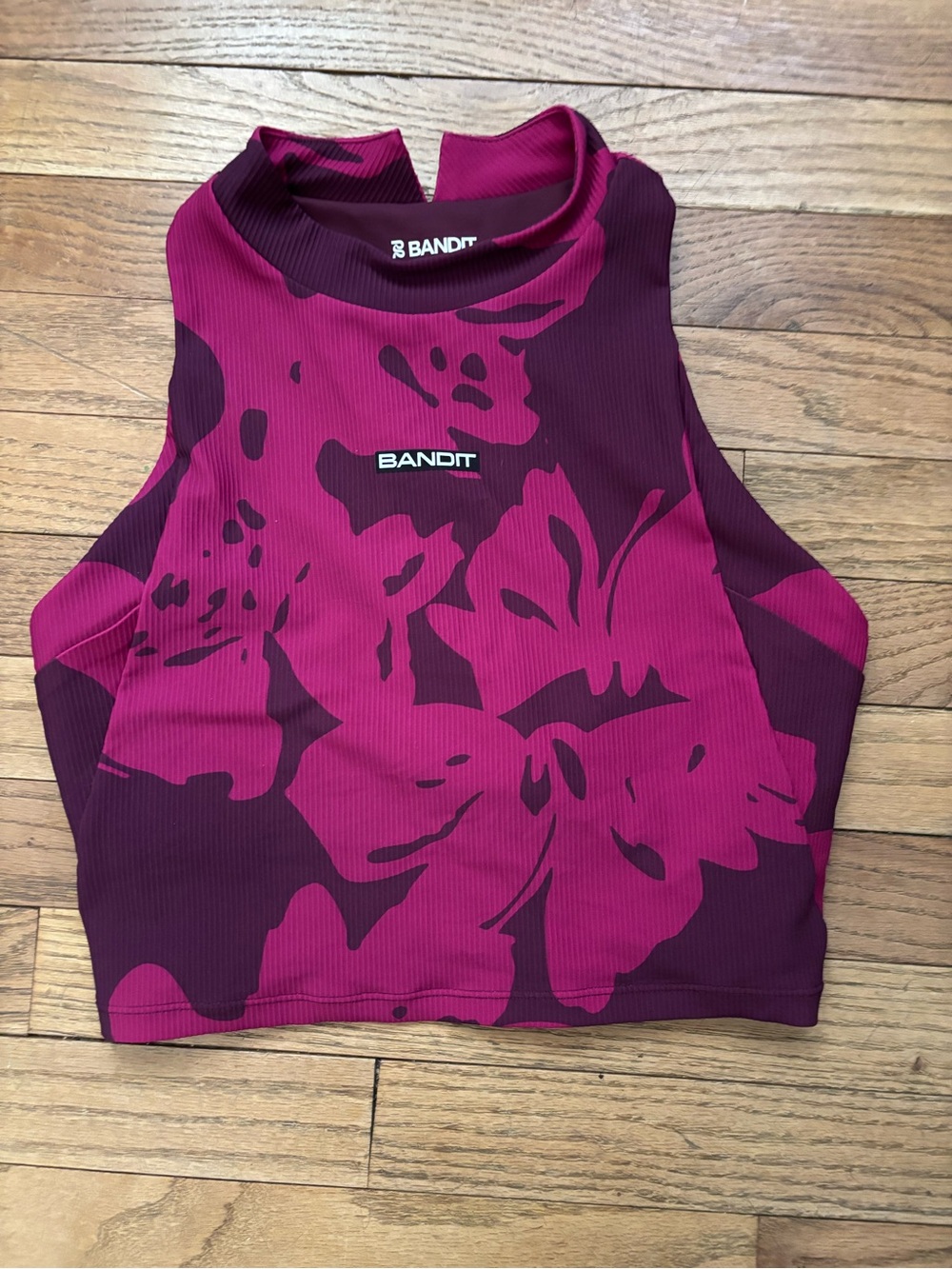 Bandit Magenta Floral High-Neck Crop Top
